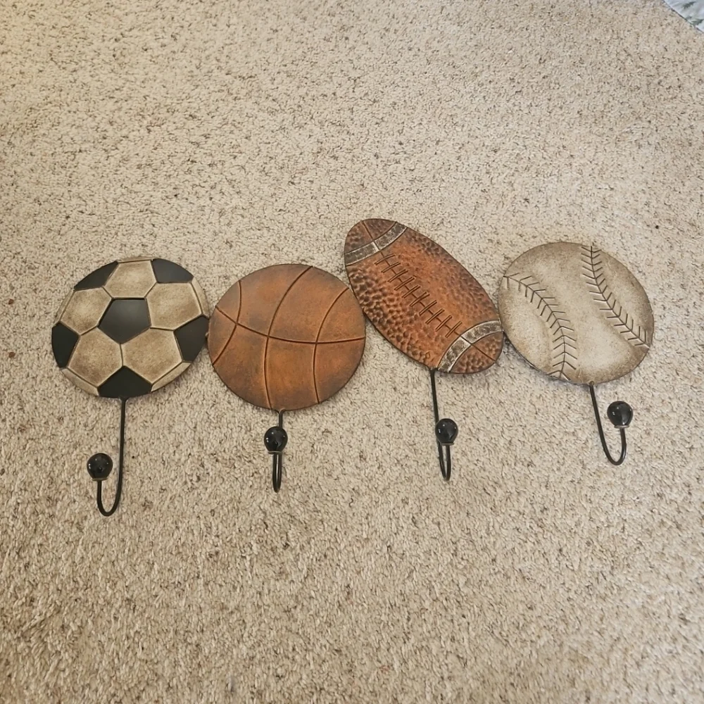 Sports Wall Hangar for hats, sweaters, keys, etc - Football, Baseball 24.5